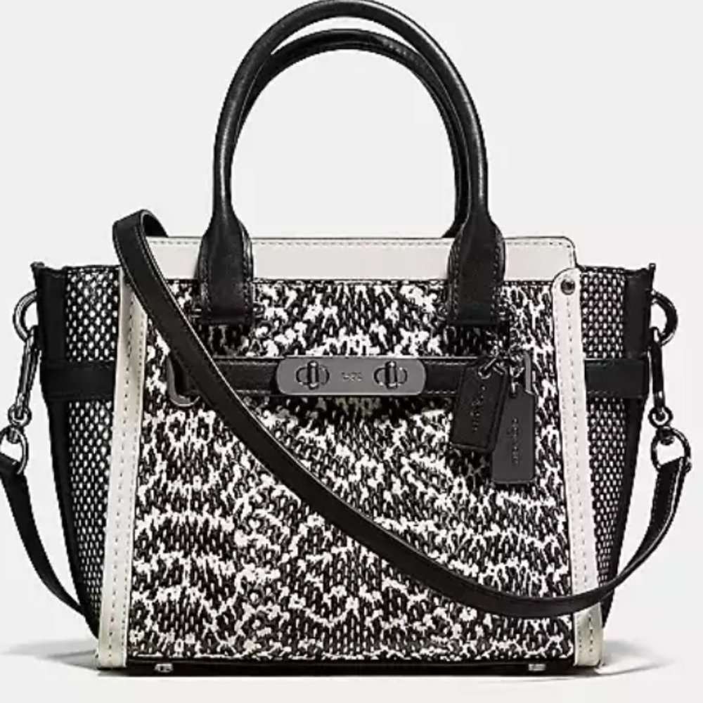 Coach Swagger 27 Genuine Snakeskin Leather Satchel Crossbody Bag 57113